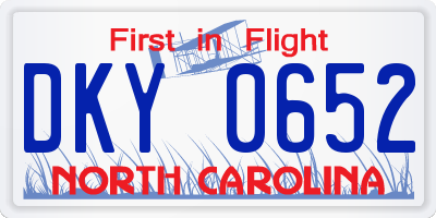 NC license plate DKY0652