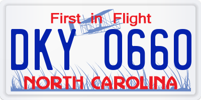 NC license plate DKY0660