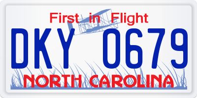 NC license plate DKY0679