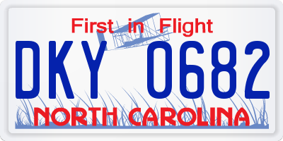 NC license plate DKY0682