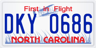NC license plate DKY0686