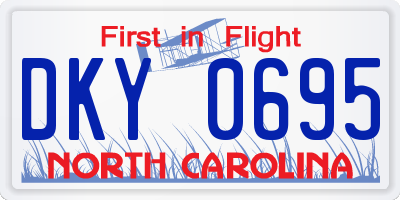 NC license plate DKY0695