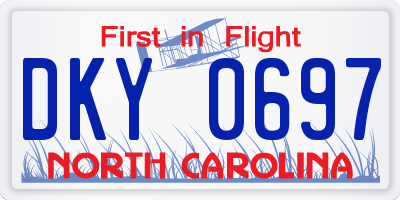 NC license plate DKY0697
