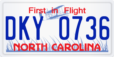 NC license plate DKY0736