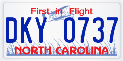 NC license plate DKY0737