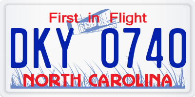 NC license plate DKY0740