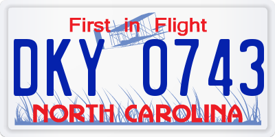 NC license plate DKY0743