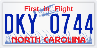 NC license plate DKY0744