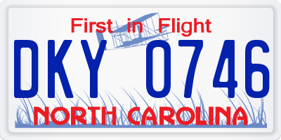 NC license plate DKY0746