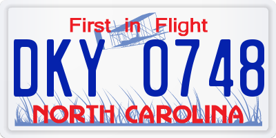 NC license plate DKY0748
