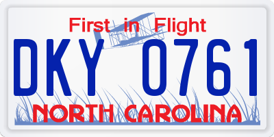 NC license plate DKY0761
