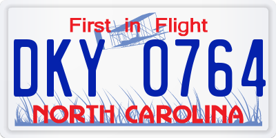 NC license plate DKY0764