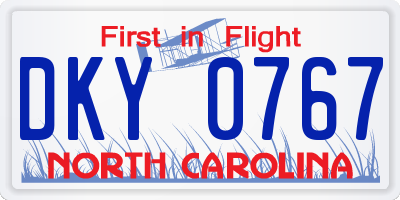 NC license plate DKY0767