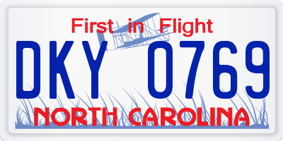 NC license plate DKY0769