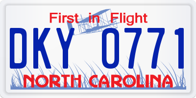 NC license plate DKY0771