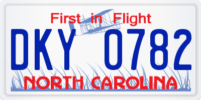 NC license plate DKY0782