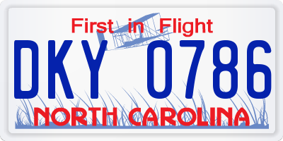 NC license plate DKY0786