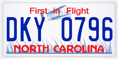 NC license plate DKY0796