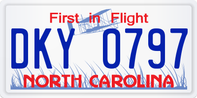 NC license plate DKY0797
