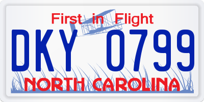 NC license plate DKY0799