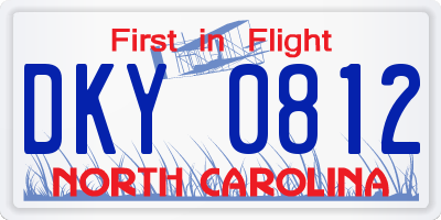 NC license plate DKY0812
