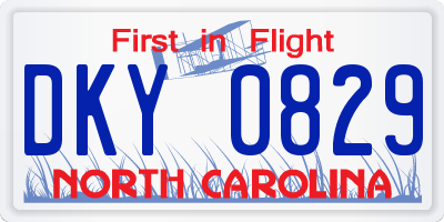 NC license plate DKY0829