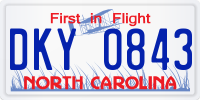 NC license plate DKY0843