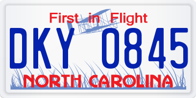NC license plate DKY0845