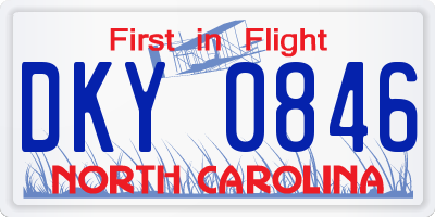 NC license plate DKY0846