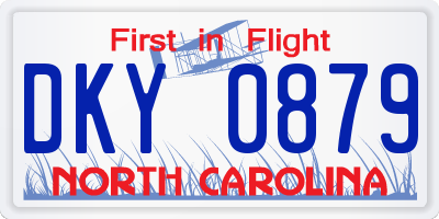 NC license plate DKY0879
