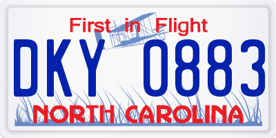 NC license plate DKY0883
