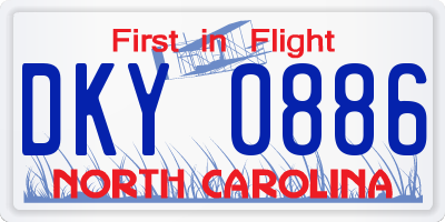 NC license plate DKY0886