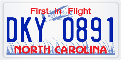 NC license plate DKY0891