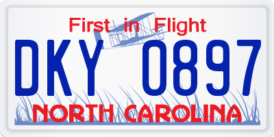 NC license plate DKY0897