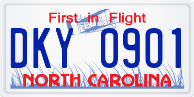 NC license plate DKY0901