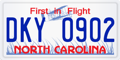 NC license plate DKY0902
