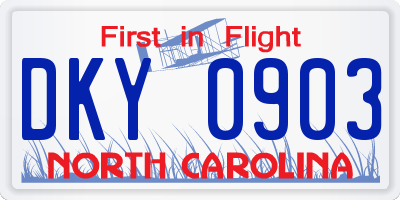 NC license plate DKY0903