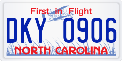 NC license plate DKY0906