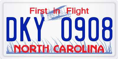 NC license plate DKY0908