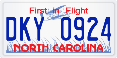 NC license plate DKY0924