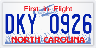 NC license plate DKY0926
