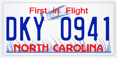 NC license plate DKY0941