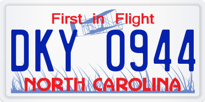 NC license plate DKY0944