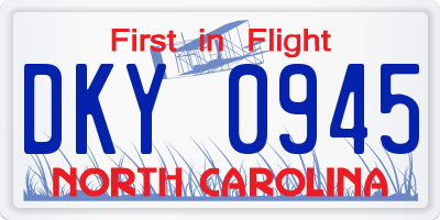 NC license plate DKY0945