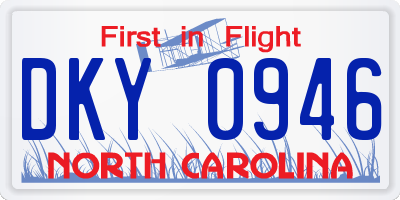 NC license plate DKY0946