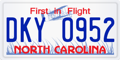 NC license plate DKY0952