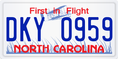 NC license plate DKY0959