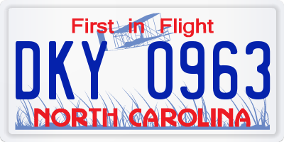 NC license plate DKY0963