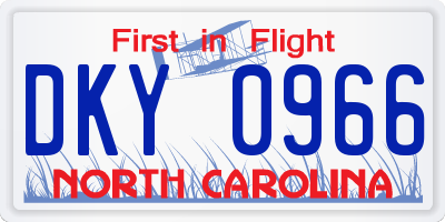 NC license plate DKY0966