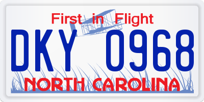 NC license plate DKY0968
